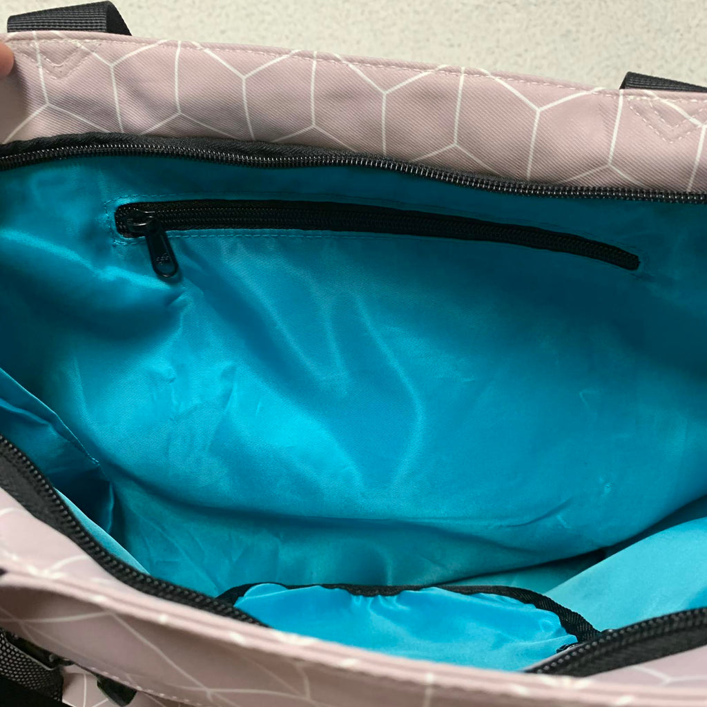 Bolso tote utilitario de hombro para mujer Esván con estampado floral lila