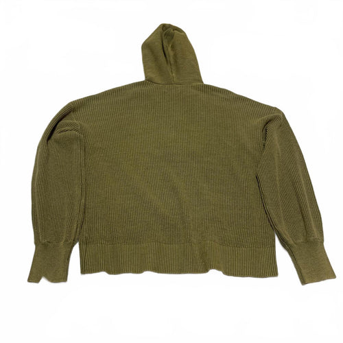 Sonoma Women's Size M Olive Green Knit Hoodie Button Detail