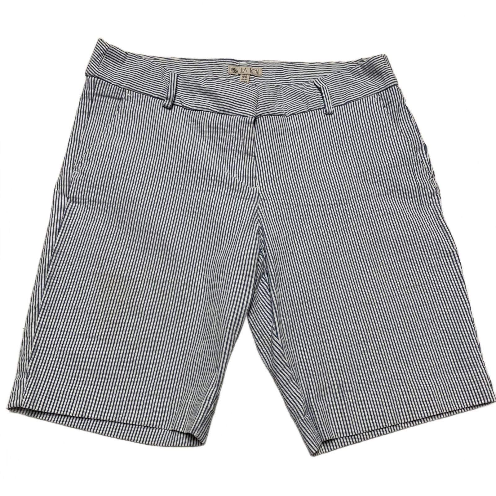 Bermudas elásticas a rayas VTG Lila Rose para mujer, talla 10, ancho 32