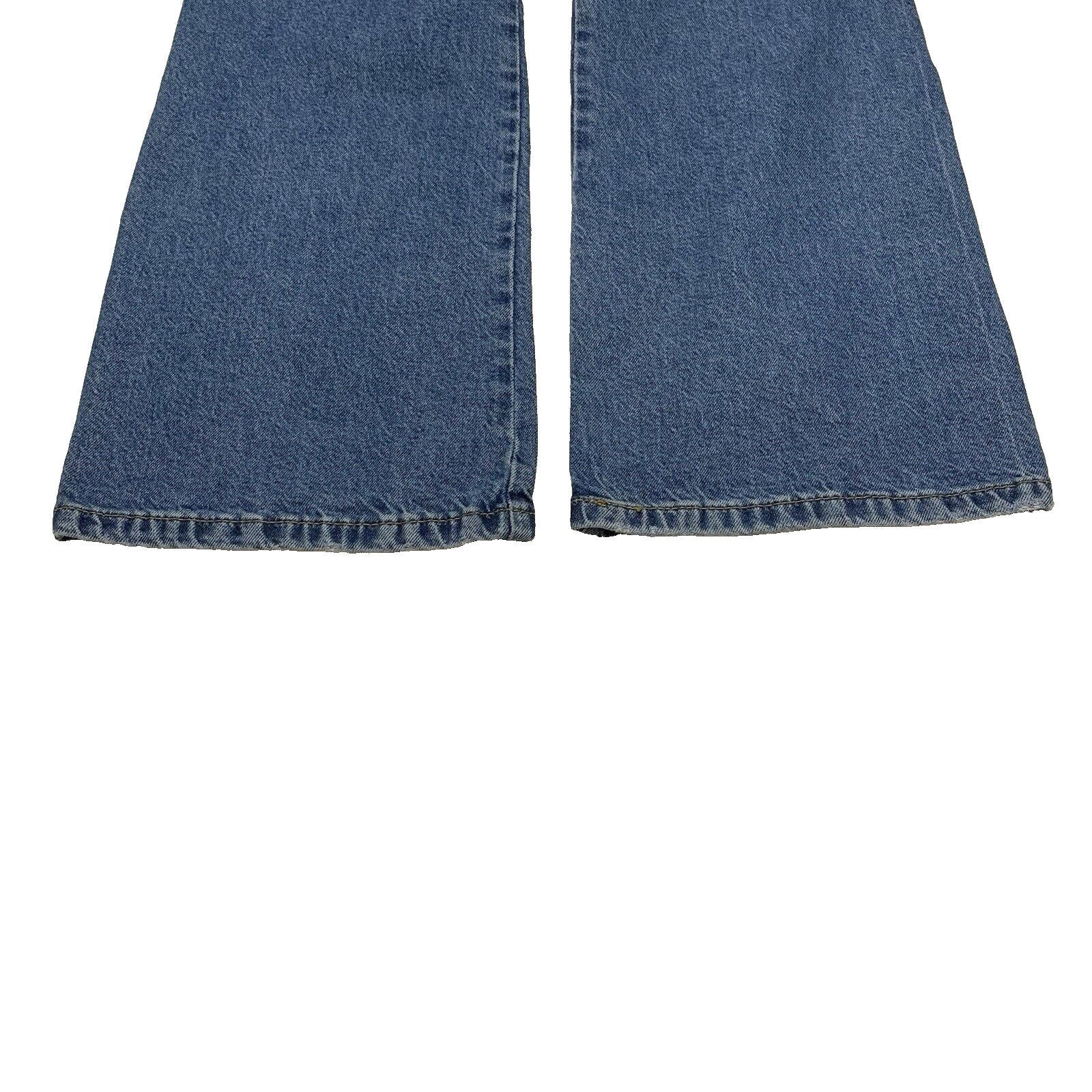 Vaqueros Levi's Premium para mujer, corte acampanado azul, bolsillo con solapa, talla 31/30