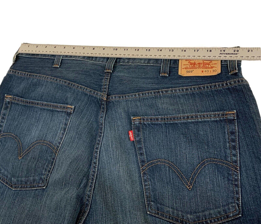 Vaqueros Levi's 569 Loose Straight Leg para hombre, talla 40x30, azul oscuro