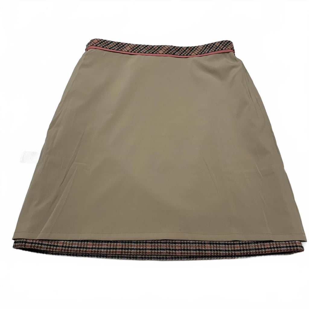 Falda a cuadros rosa y negra Talbots para mujer talla 6, W30, tubo