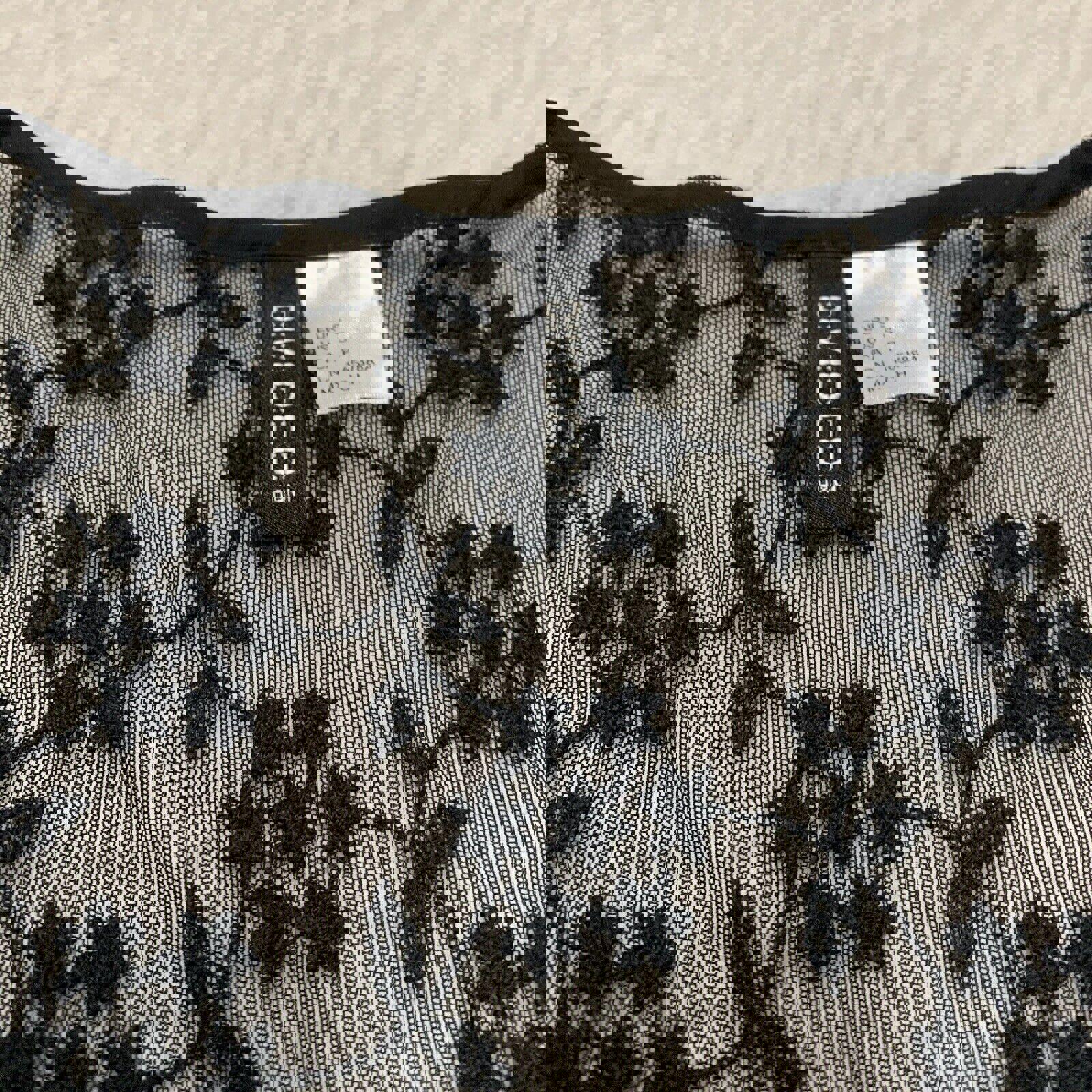 Bufanda tipo chal con flecos de encaje negro para mujer, talla S, estilo bohemio grunge, de H&amp;M