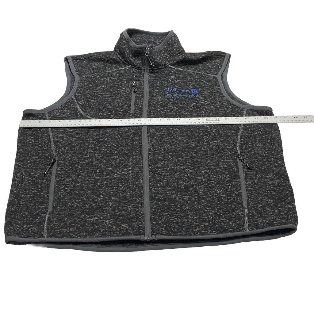 Chaqueta de forro polar Elevate de United Airlines, color negro carbón jaspeado, talla XL