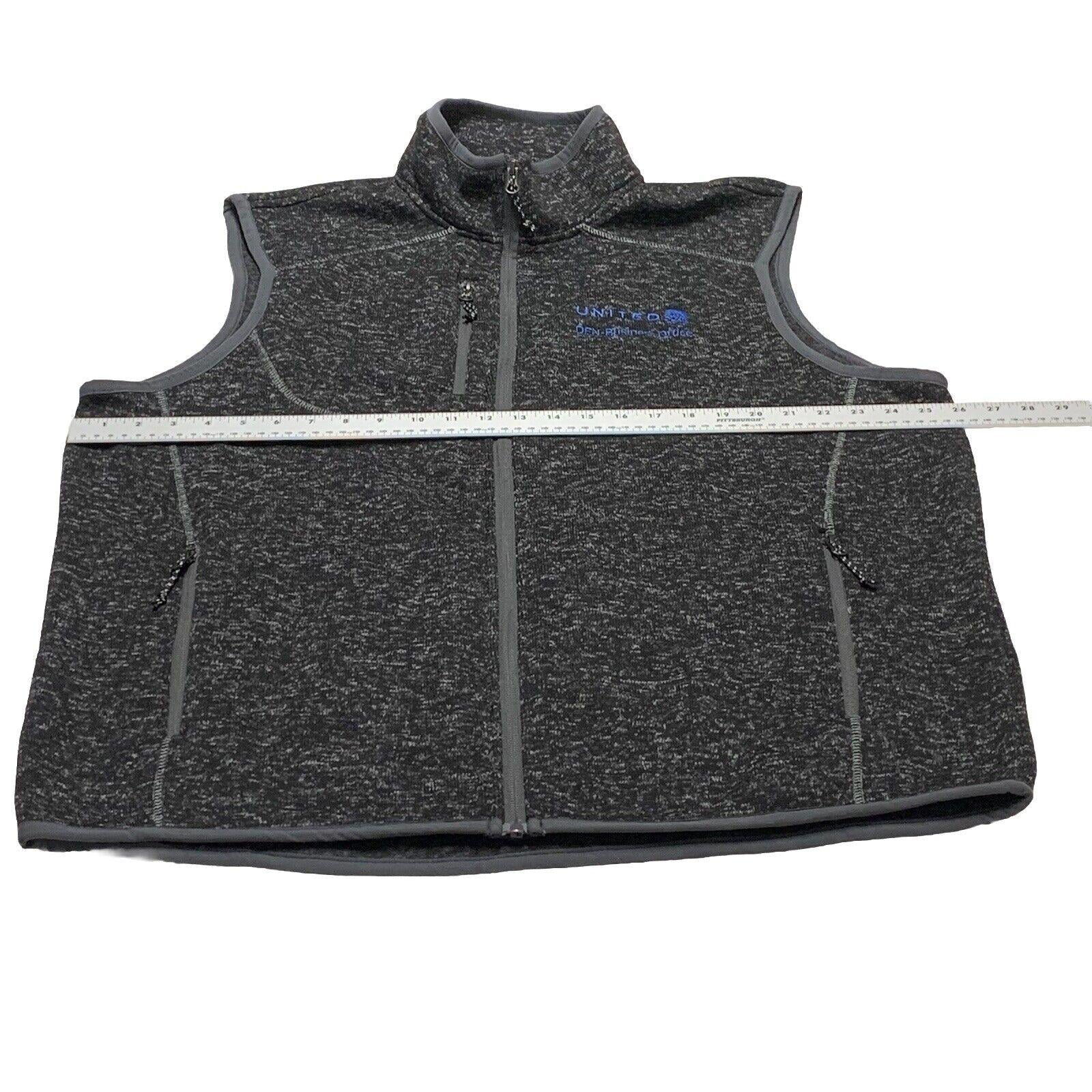 Chaqueta de forro polar Elevate de United Airlines, color negro carbón jaspeado, talla XL