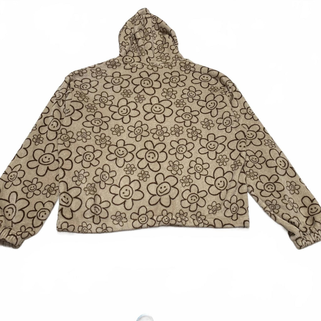 Chaqueta con capucha de polar con estampado floral beige Fire &amp; Fleur para mujer, talla 3XL