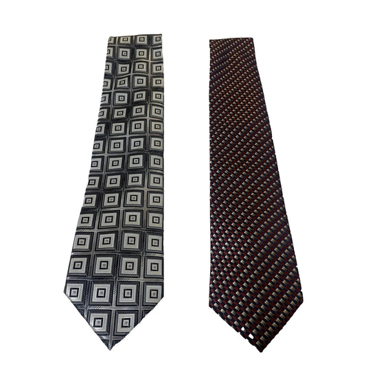Alexander Julian Colorirá Men’s Geometric Print Ties Red Black Lot of 2