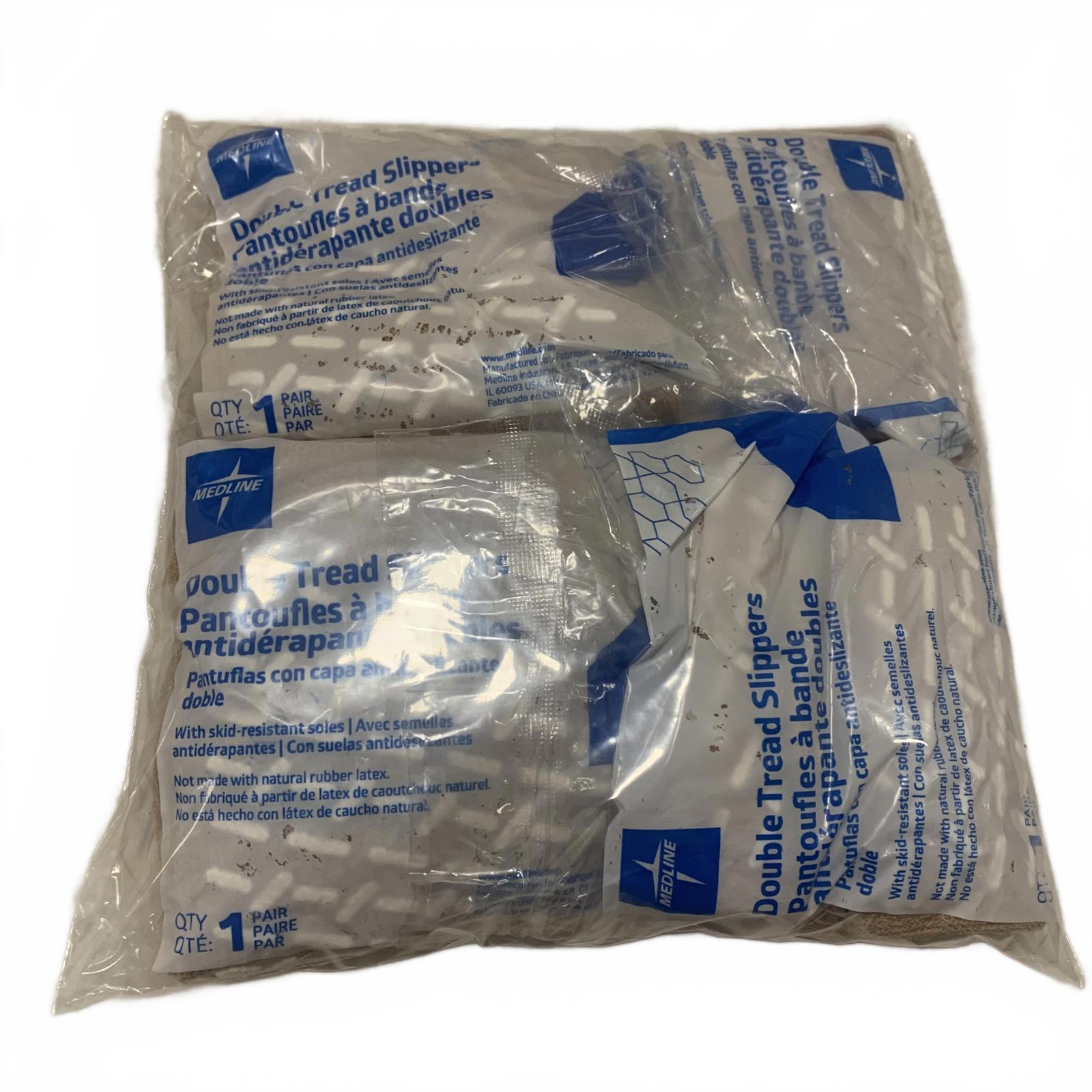 Pantuflas Medline de doble tirante, talla extragrande, color beige, lote de 5 pares