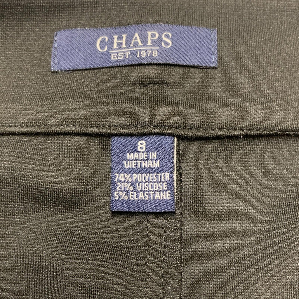 Falda tubo negra con trabillas para cinturón y cremallera lateral hasta la rodilla, talla 8, para mujer