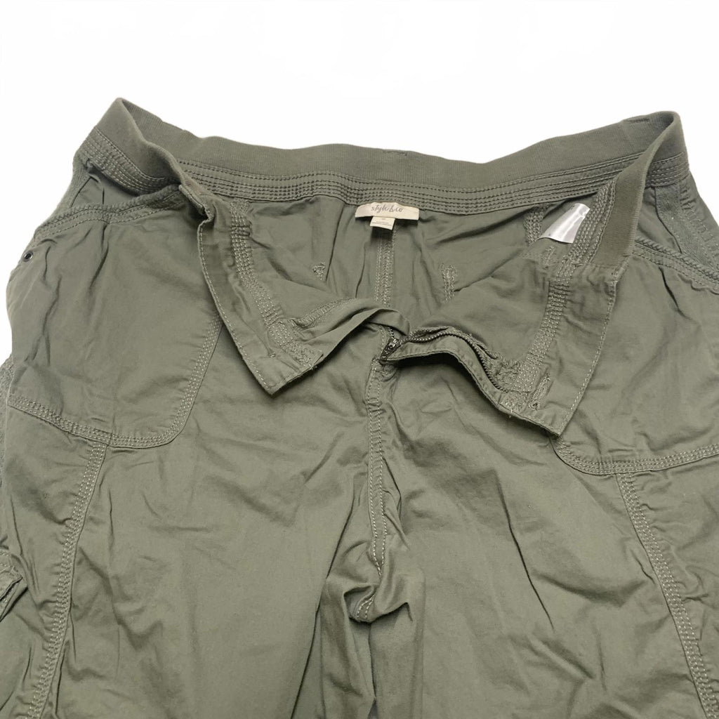 Pantalones capri cargo verde oliva para mujer, talla 16, talla 37, elásticos, de Style &amp; Co.