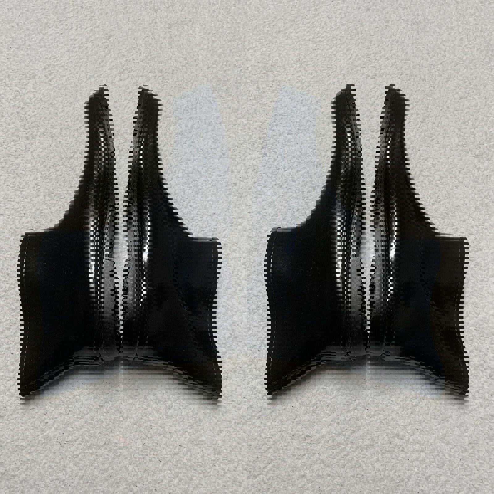 DEW Rubber Sole Rain Women's Boots Sz 11 Shiny Black Ankle Height Buckle Pull-on