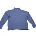 Fashion Women's Unisex M Blue Textured Crew Neck Sweater
