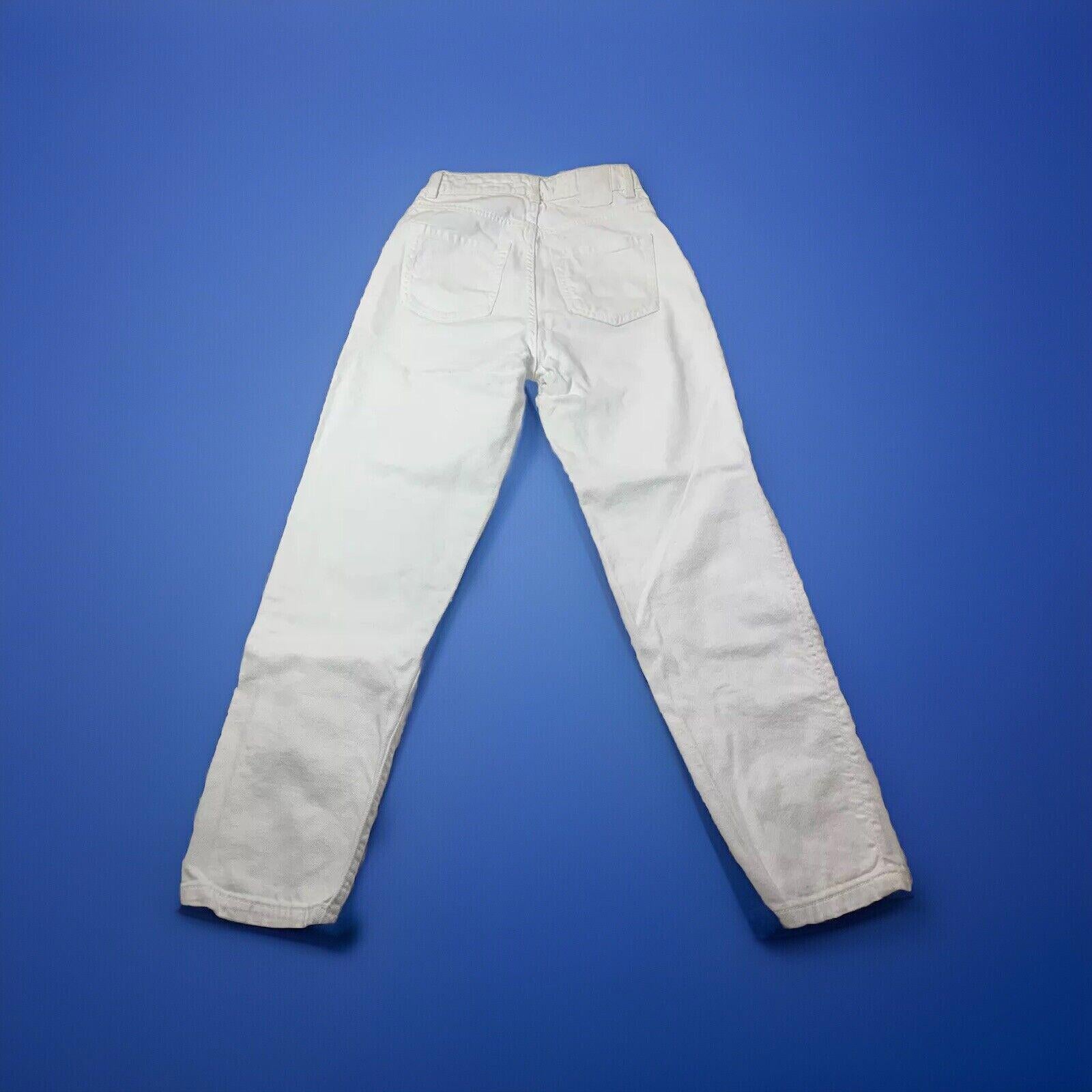 Vaqueros Zara para mujer, talla 2, blancos, pierna ancha, RN 77302