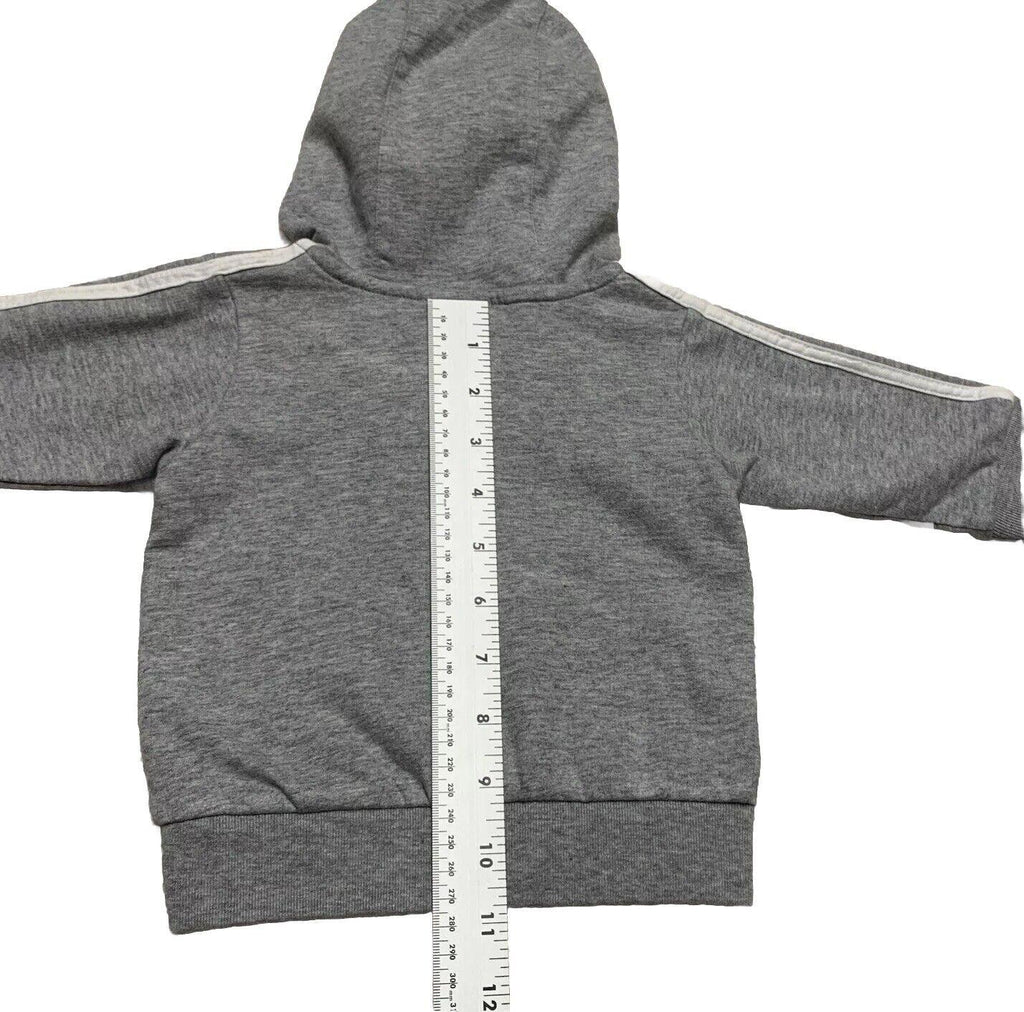 Sudadera con capucha y cremallera completa de Adidas para bebé, talla 3 meses, color gris jaspeado