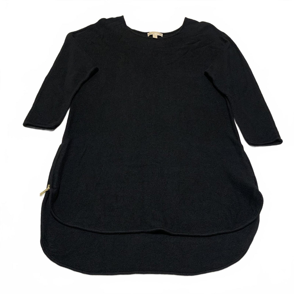 Suéter tipo túnica de punto Michael Kors para mujer, talla grande 1X, color negro, con dobladillo alto y bajo
