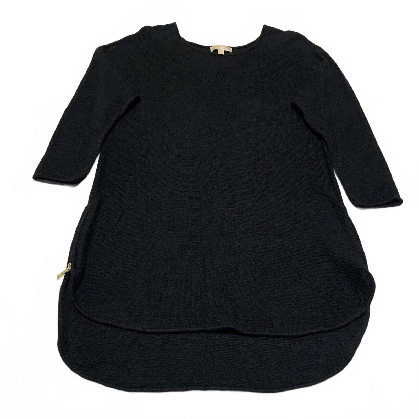 Suéter tipo túnica de punto Michael Kors para mujer, talla grande 1X, color negro, con dobladillo alto y bajo