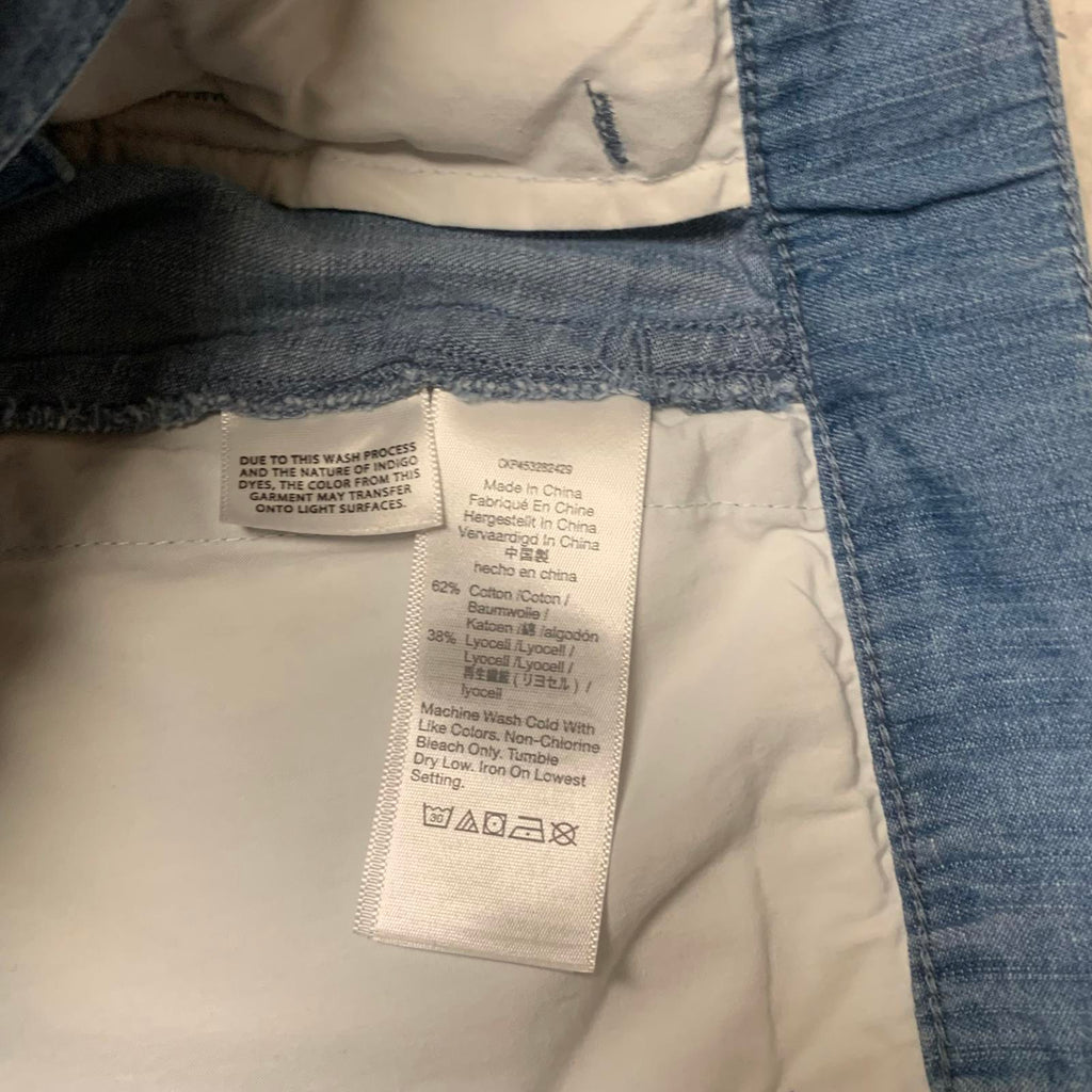 Bermudas Madewell de cambray azul para mujer, talla 28, talla 30