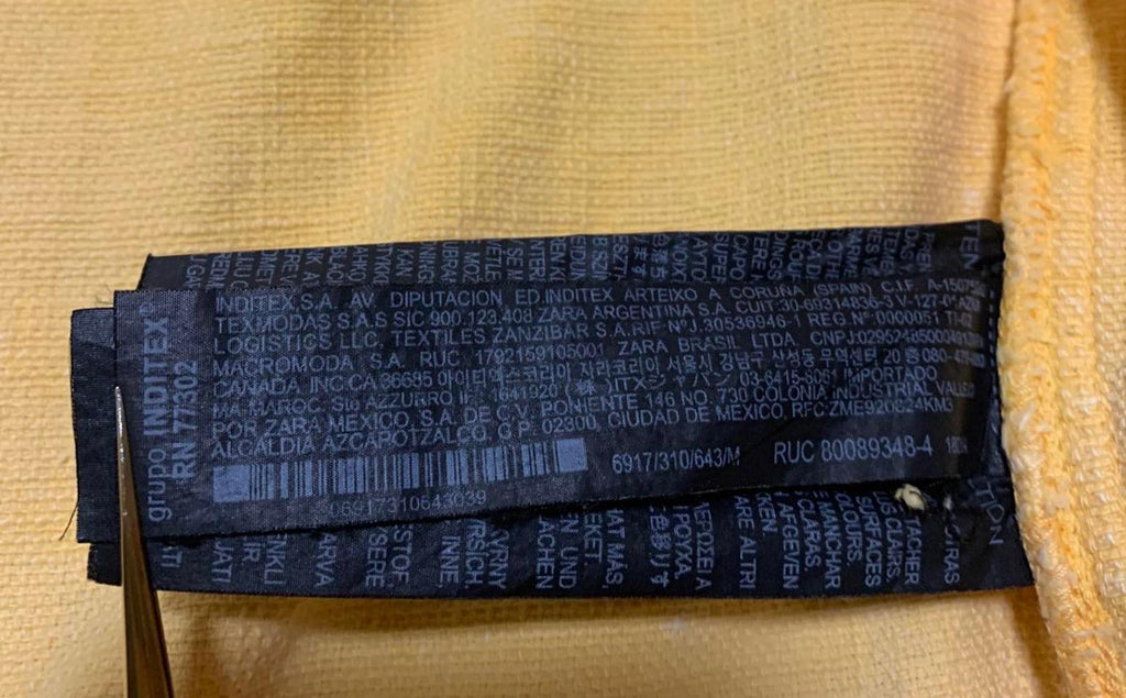 Camisa de manga corta abotonada amarilla de Zara para hombre, talla mediana