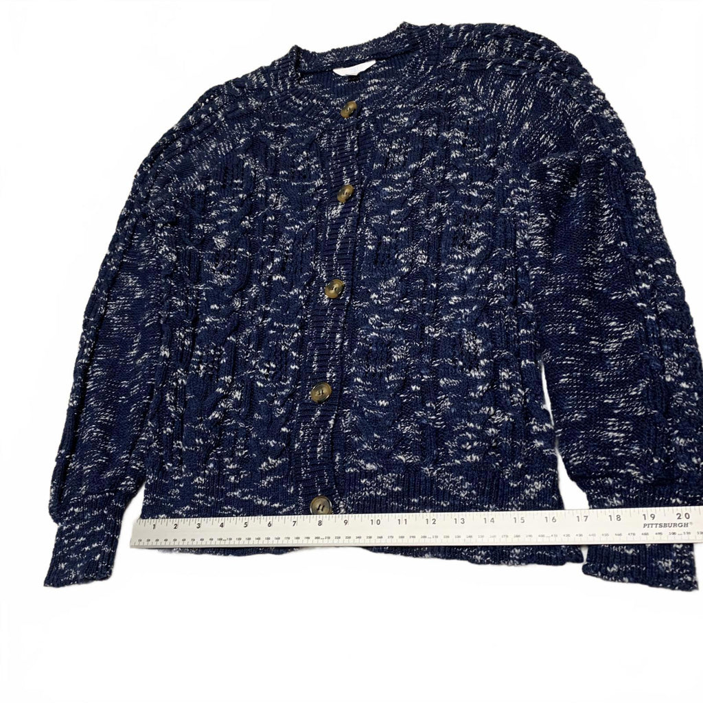 Suéter tipo cárdigan con botones azul marino Time and True para mujer, talla extra grande 16-18