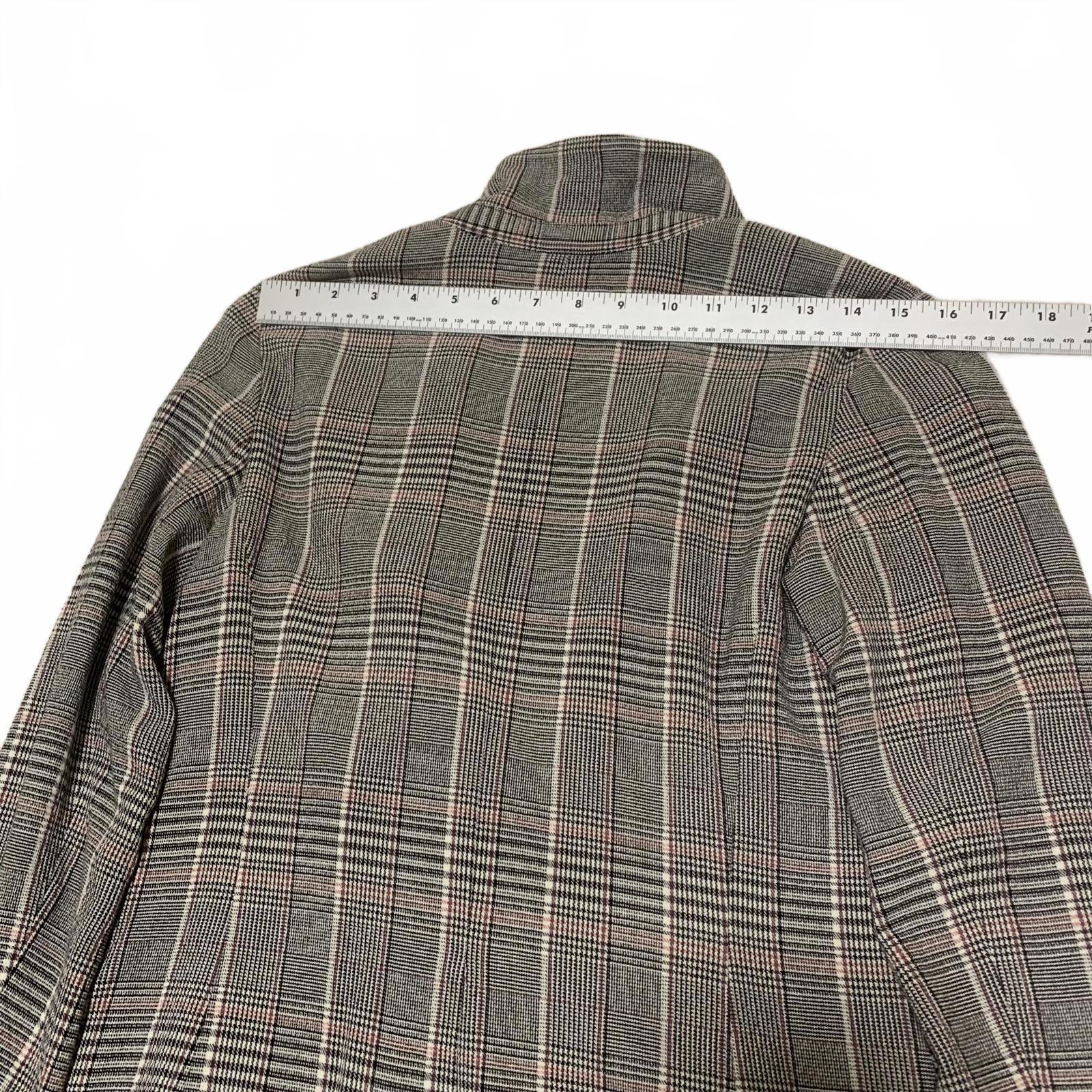Chaqueta blazer a cuadros Treasure &amp; Bond para mujer, talla XS, negra, rosa y gris, elástica, con 1 botón