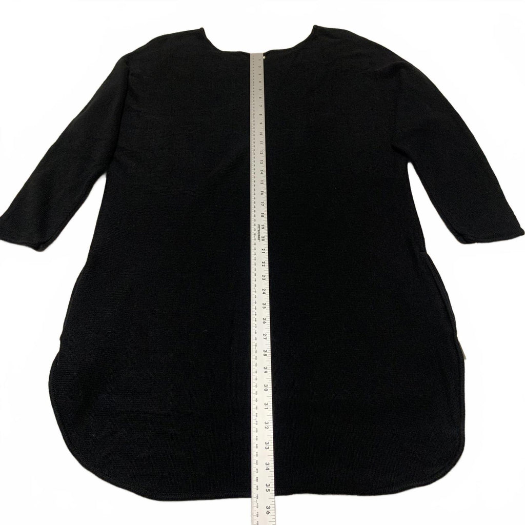 Suéter tipo túnica de punto Michael Kors para mujer, talla grande 1X, color negro, con dobladillo alto y bajo