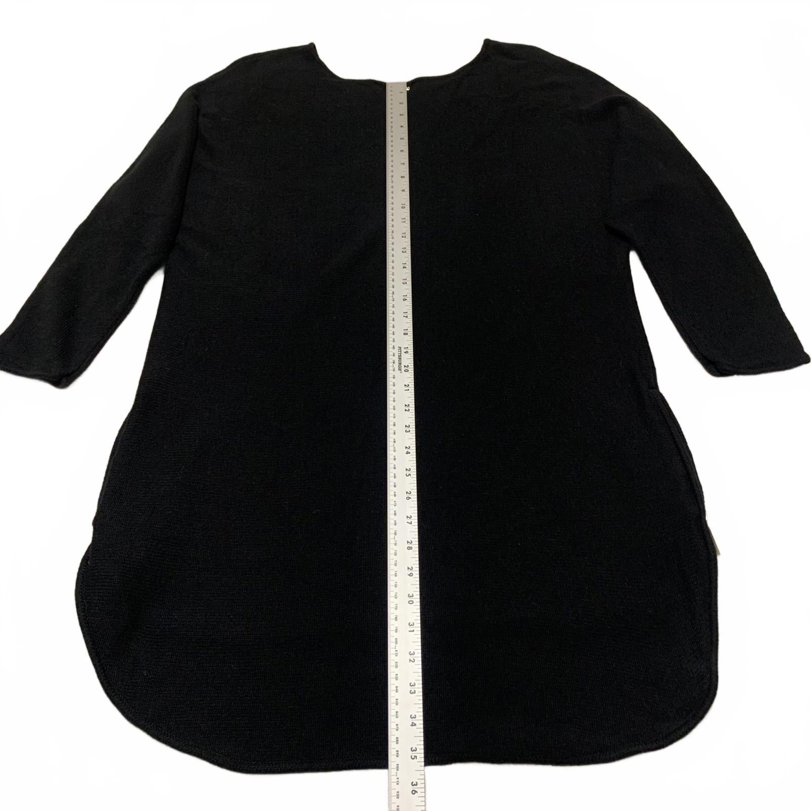 Suéter tipo túnica de punto Michael Kors para mujer, talla grande 1X, color negro, con dobladillo alto y bajo