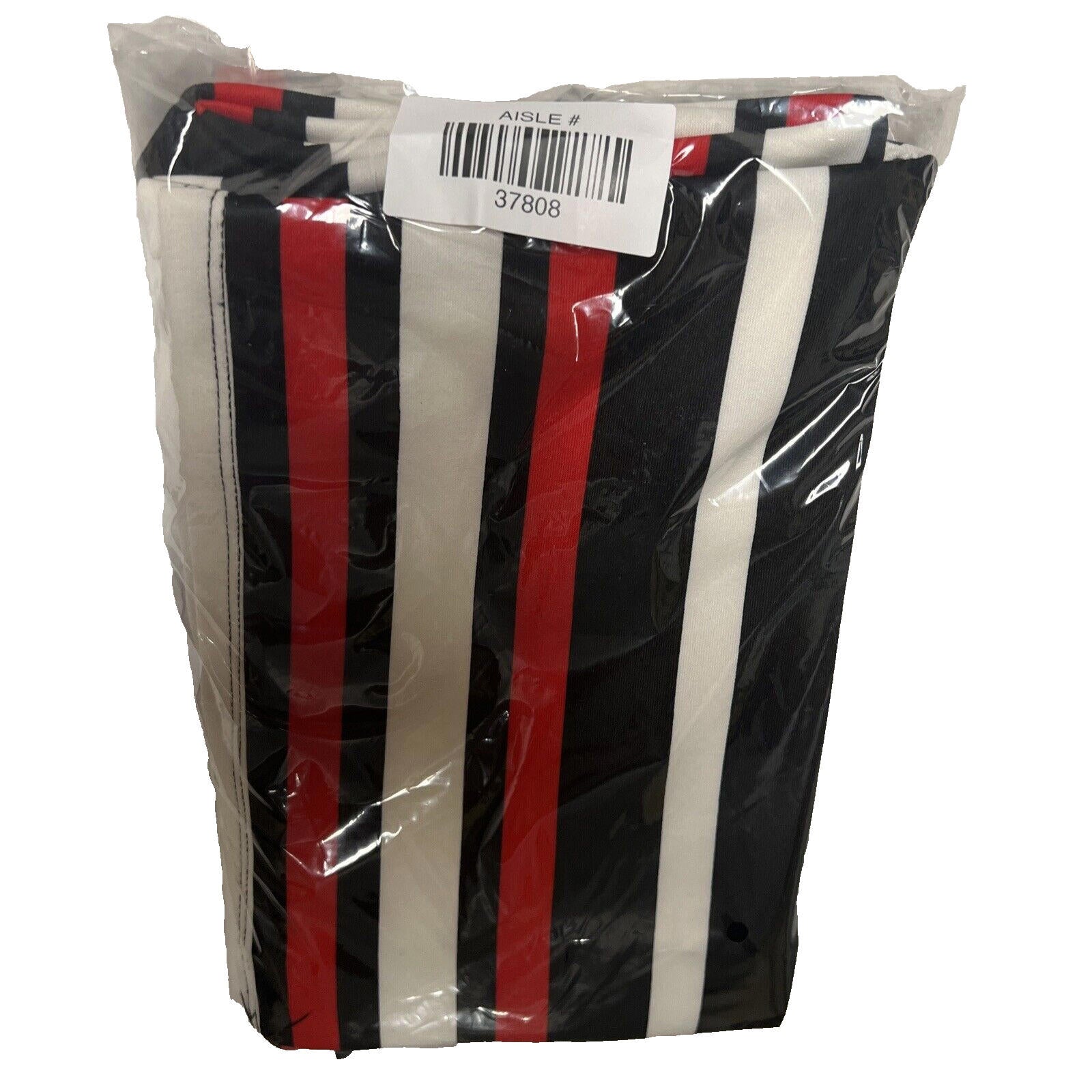 Falda tubo modesta hasta la rodilla con rayas rojas y negras de NYCC para mujer, talla M