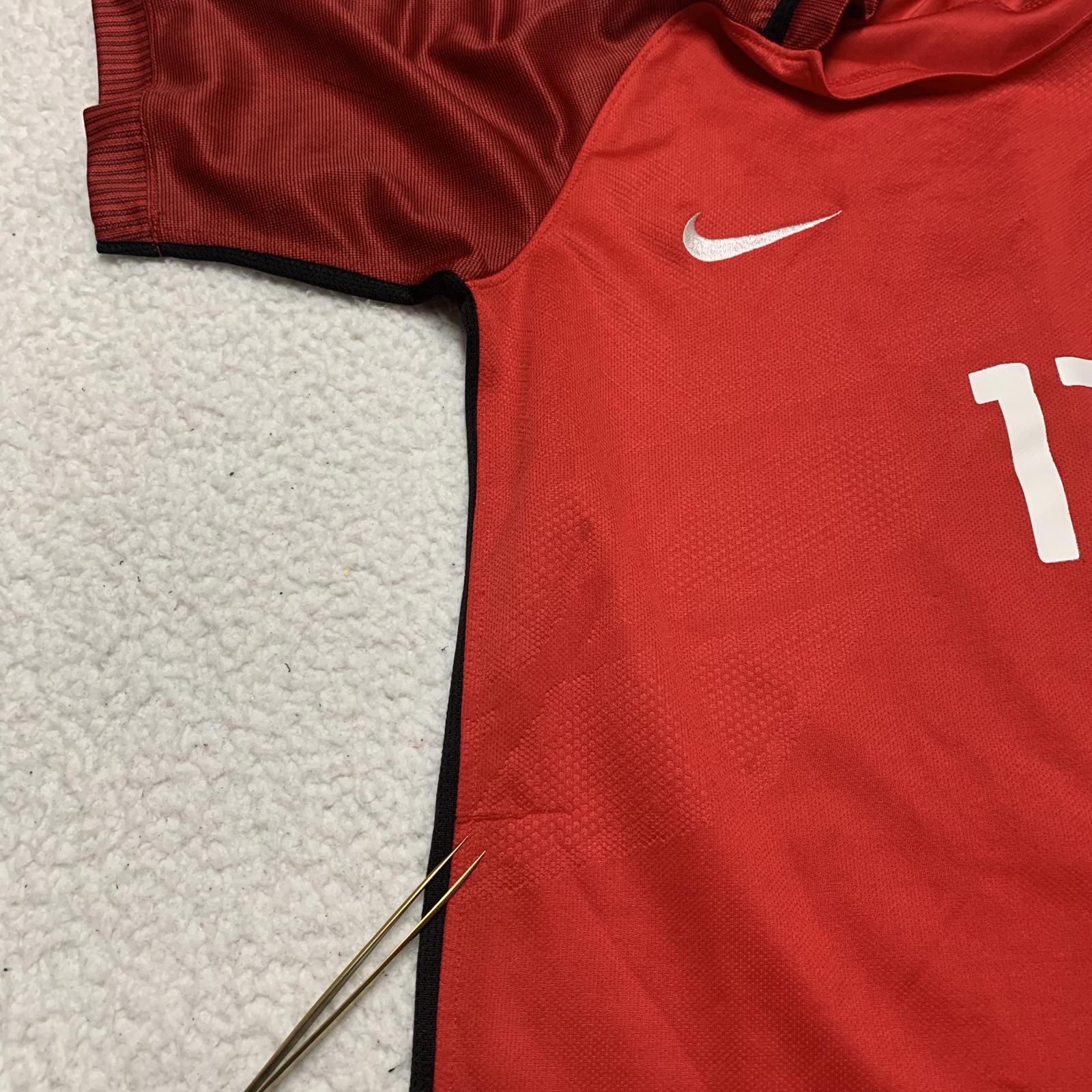 Camiseta de fútbol Nike USA para mujer, talla 26, rojo, negro, Morgan #13, tecnología Dri-FIT