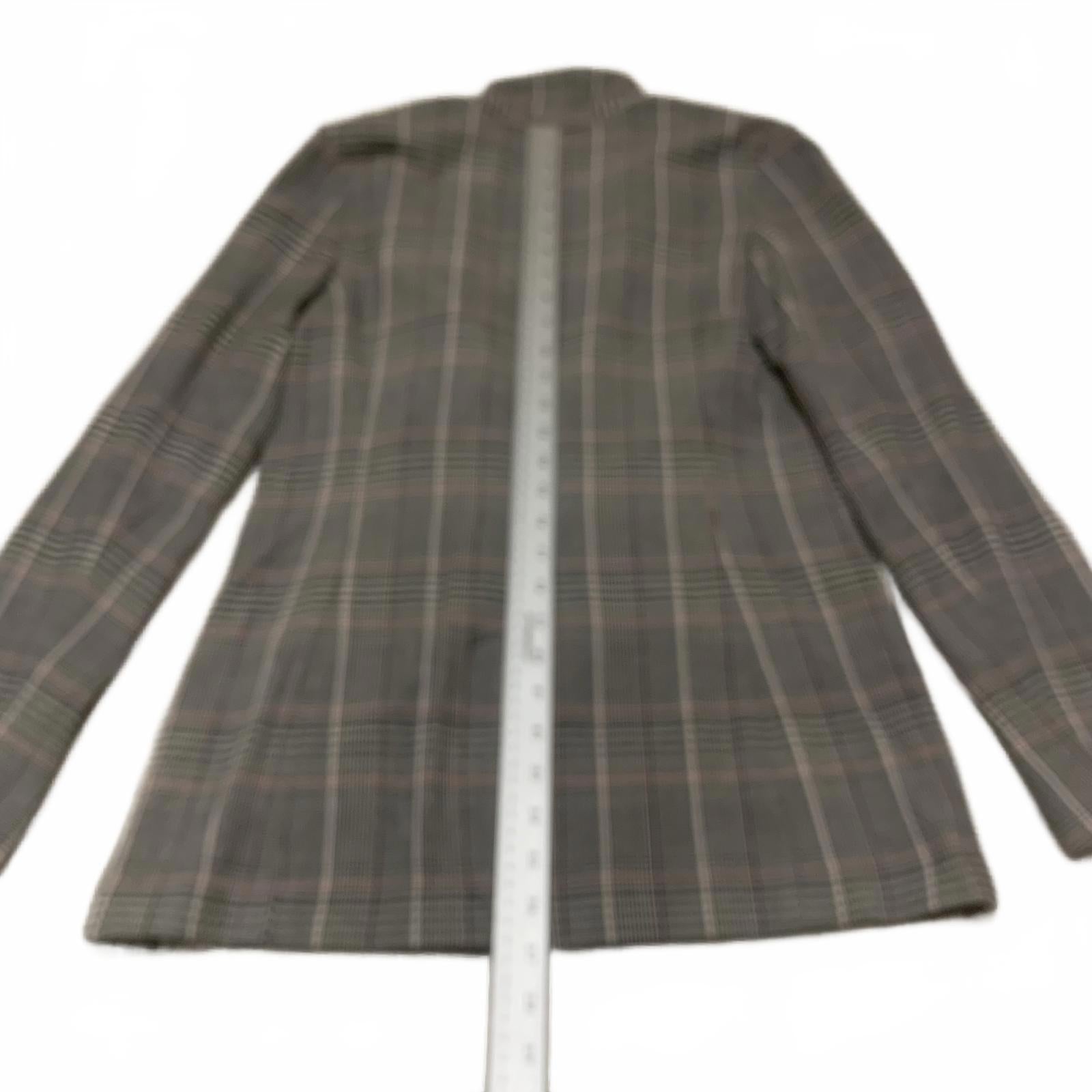 Chaqueta blazer a cuadros Treasure &amp; Bond para mujer, talla XS, negra, rosa y gris, elástica, con 1 botón