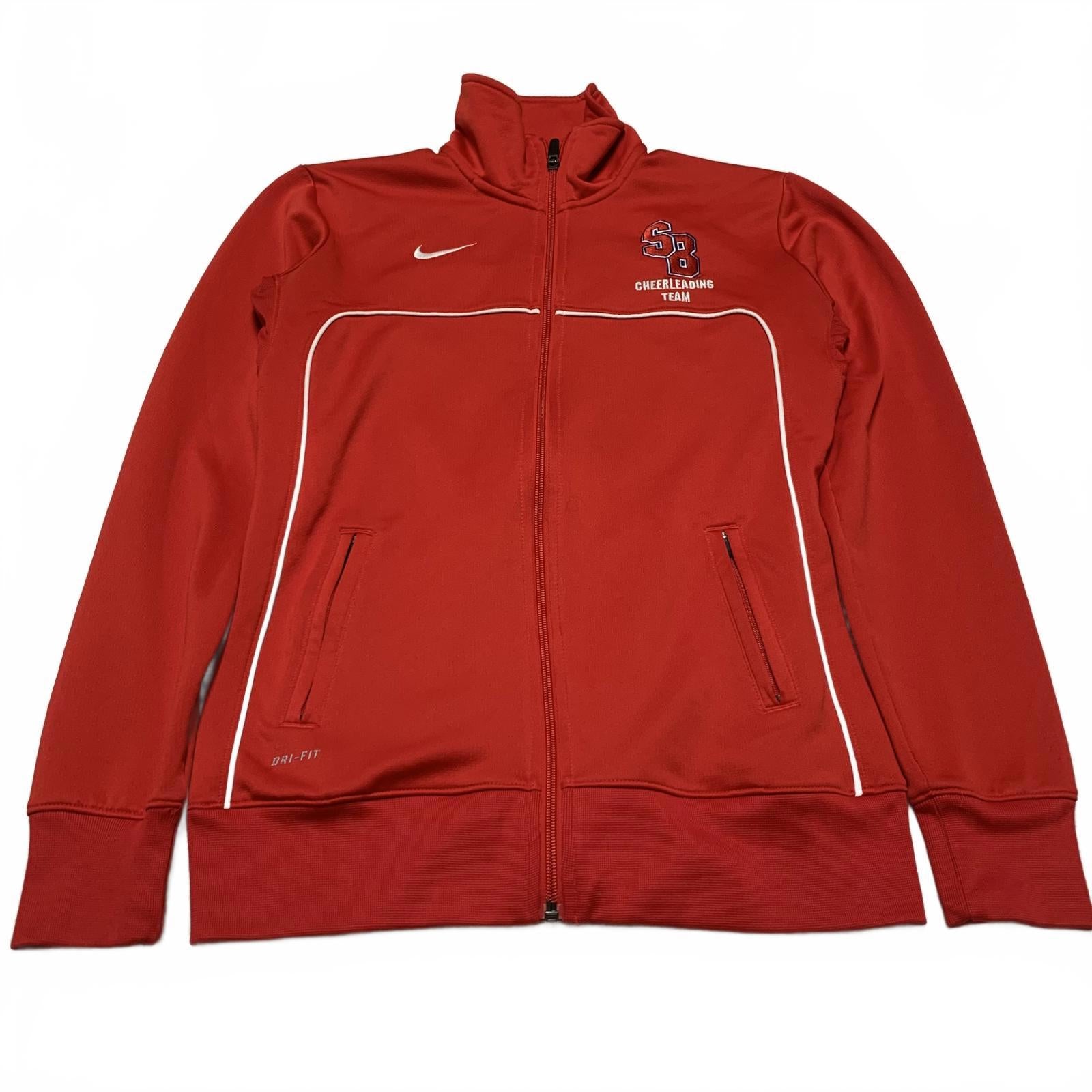 Chaqueta deportiva Nike Dri-Fit roja con cremallera completa para hombre, talla mediana