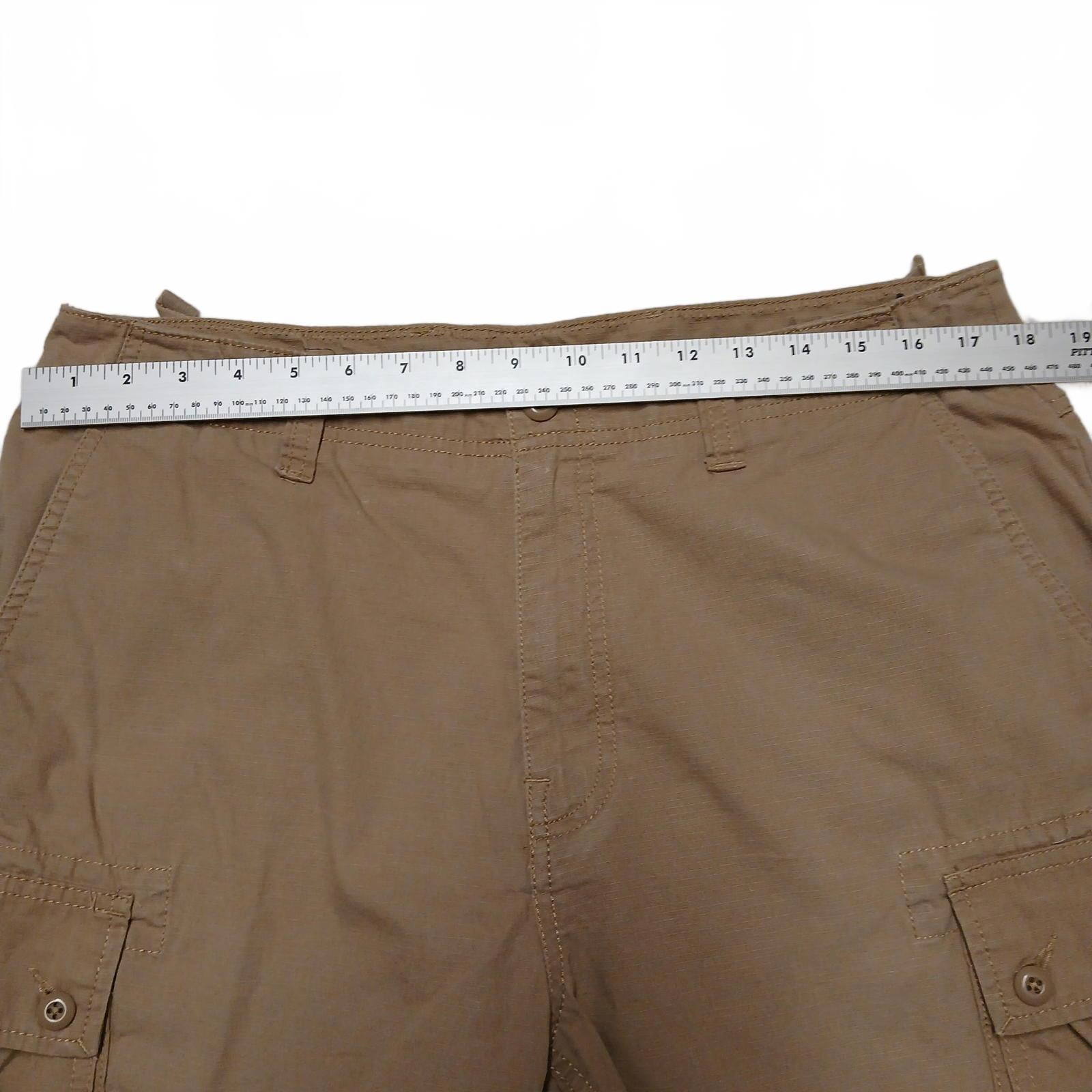 VTG Nautica Jeans Hombres Sz 33/33 Caqui Cargo Shorts India W36