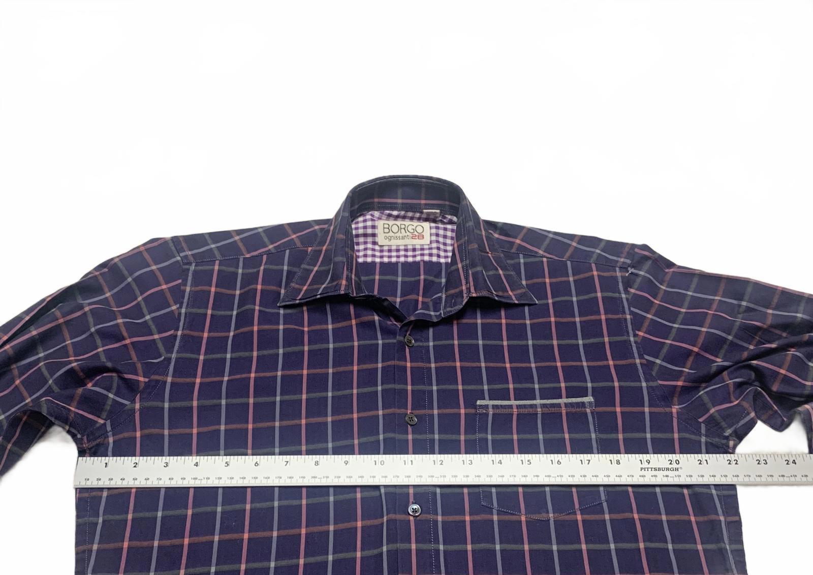 Borgo Ognissanti 28 Men's M Blue Plaid Button Shirt Multicolor Check