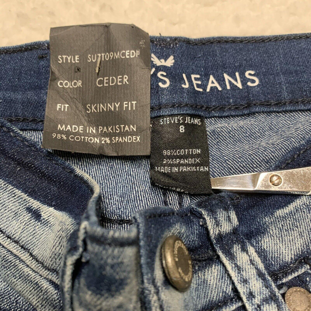 Vaqueros Steves para niños, talla 8, ajustados, azul, elásticos, de máxima comodidad