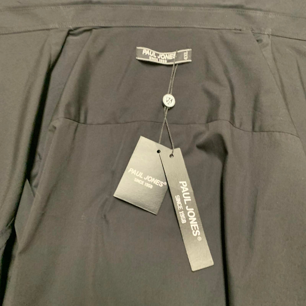 Camisa de manga larga con botones negra Paul Jones para hombre, talla 4XL