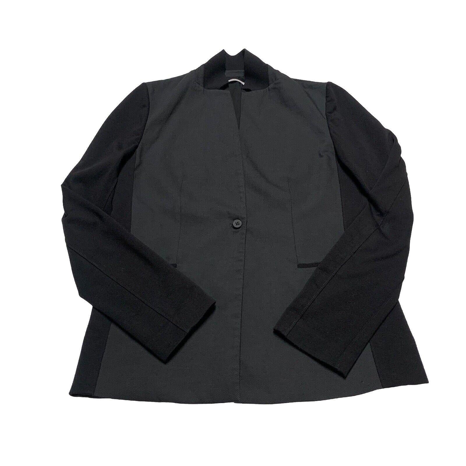 Blazer de punto Tahari de doble textura para mujer, talla 4, negro y gris