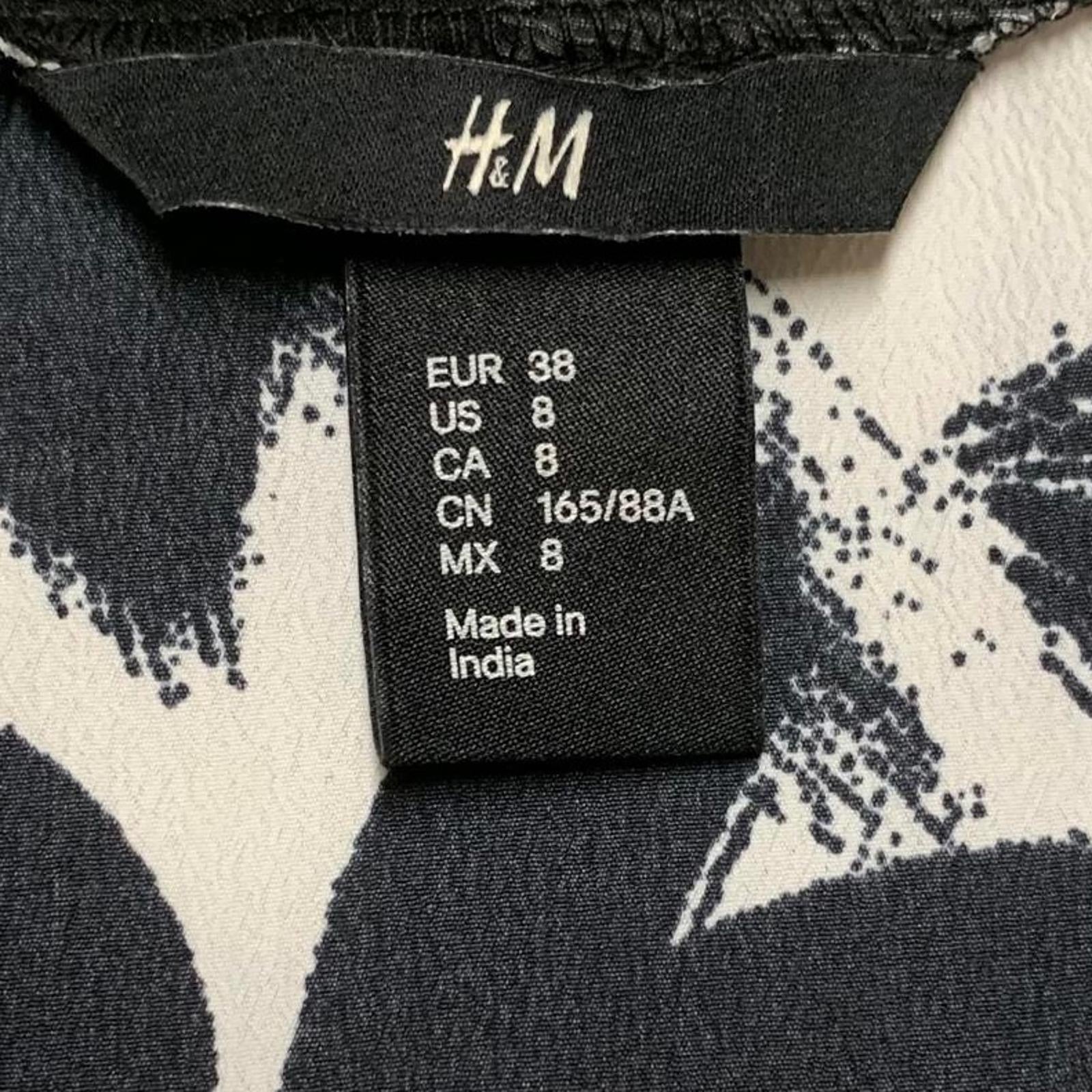 Camiseta de tirantes con estampado abstracto en blanco y negro de H&amp;M para mujer, talla 8