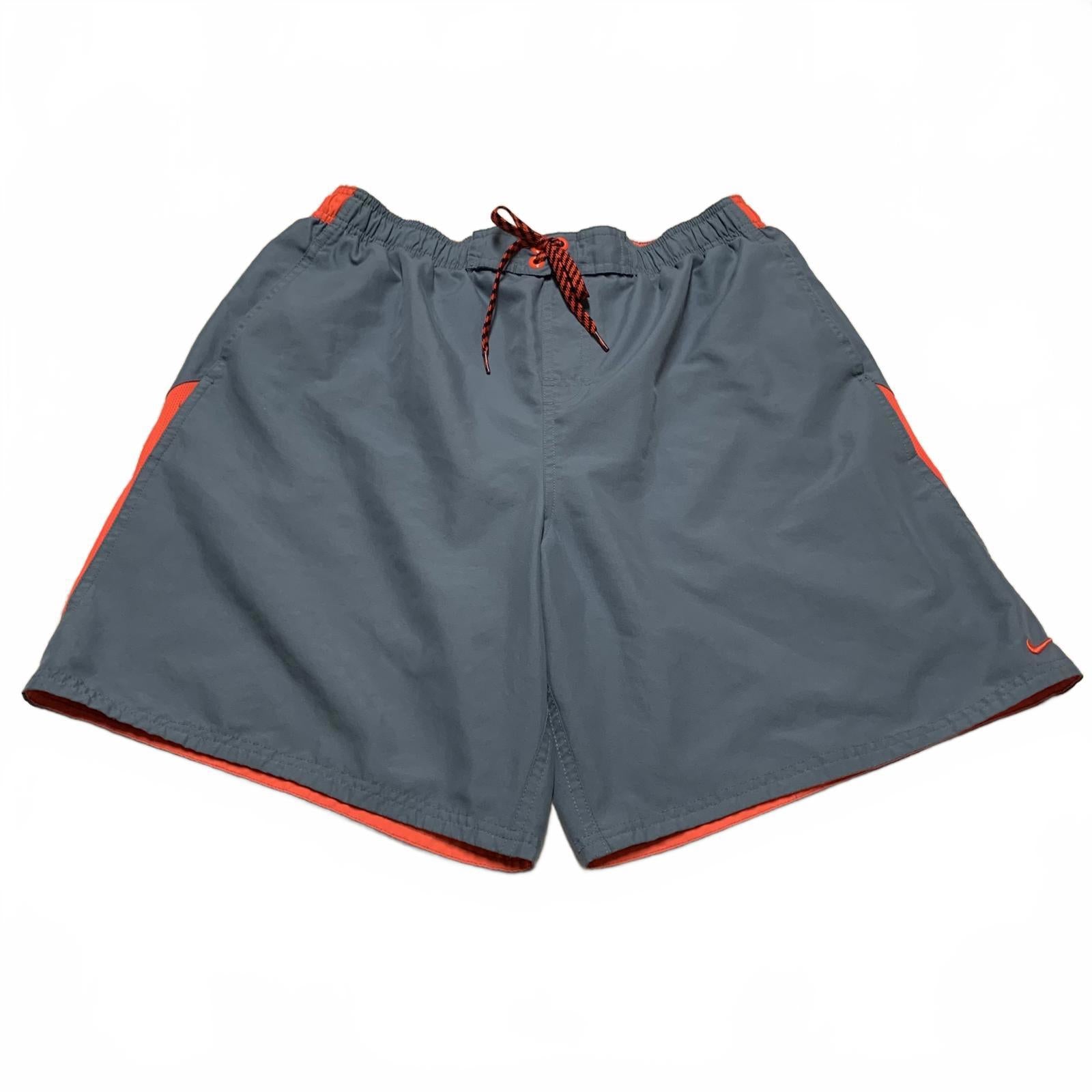 Shorts de baño Nike para hombre, talla XL, gris y naranja