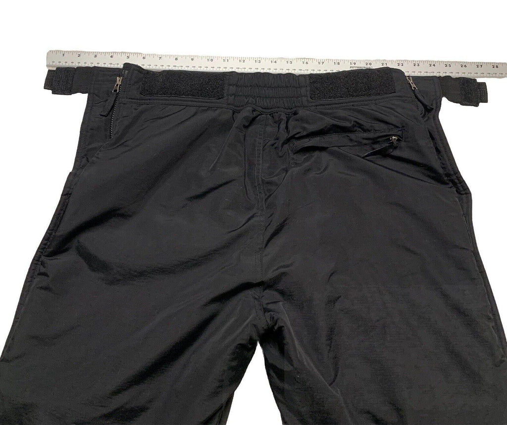 Pantalones de nieve para eslalon para hombre, talla M, nailon negro, bolsillos con cremallera en los tobillos, para esquí y snowboard Storm