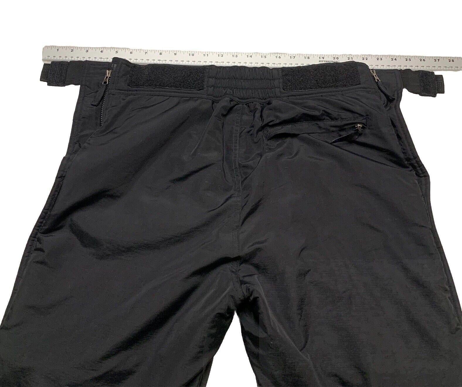 Pantalones de nieve para eslalon para hombre, talla M, nailon negro, bolsillos con cremallera en los tobillos, para esquí y snowboard Storm