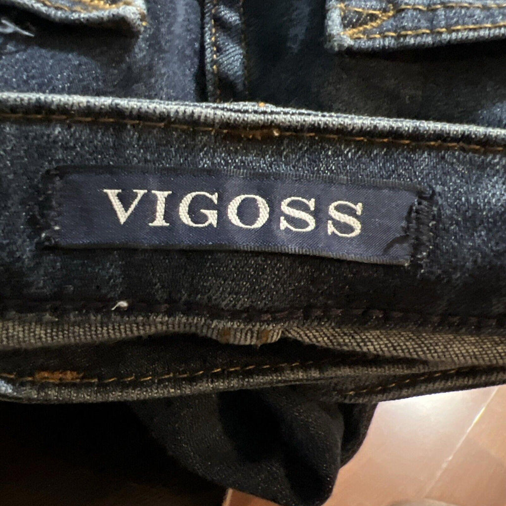 Vaqueros ajustados VIGOSS Marley para mujer, 25 x 26, de tiro medio desgastados en azul