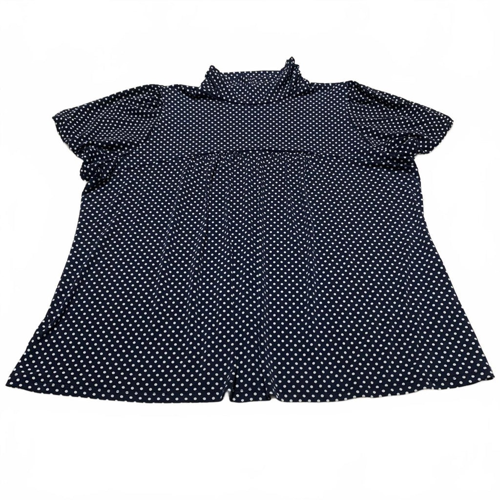 Blusa de lunares blancos y azul marino de Dressbarn para mujer, talla 3X, EE. UU.