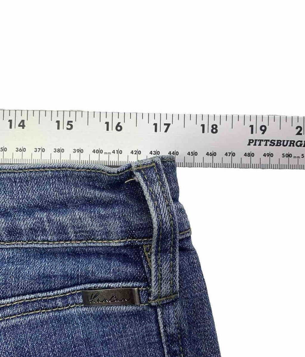 Jeans Kancan para mujer, talla 13.30, azul, desgastado, pierna recta