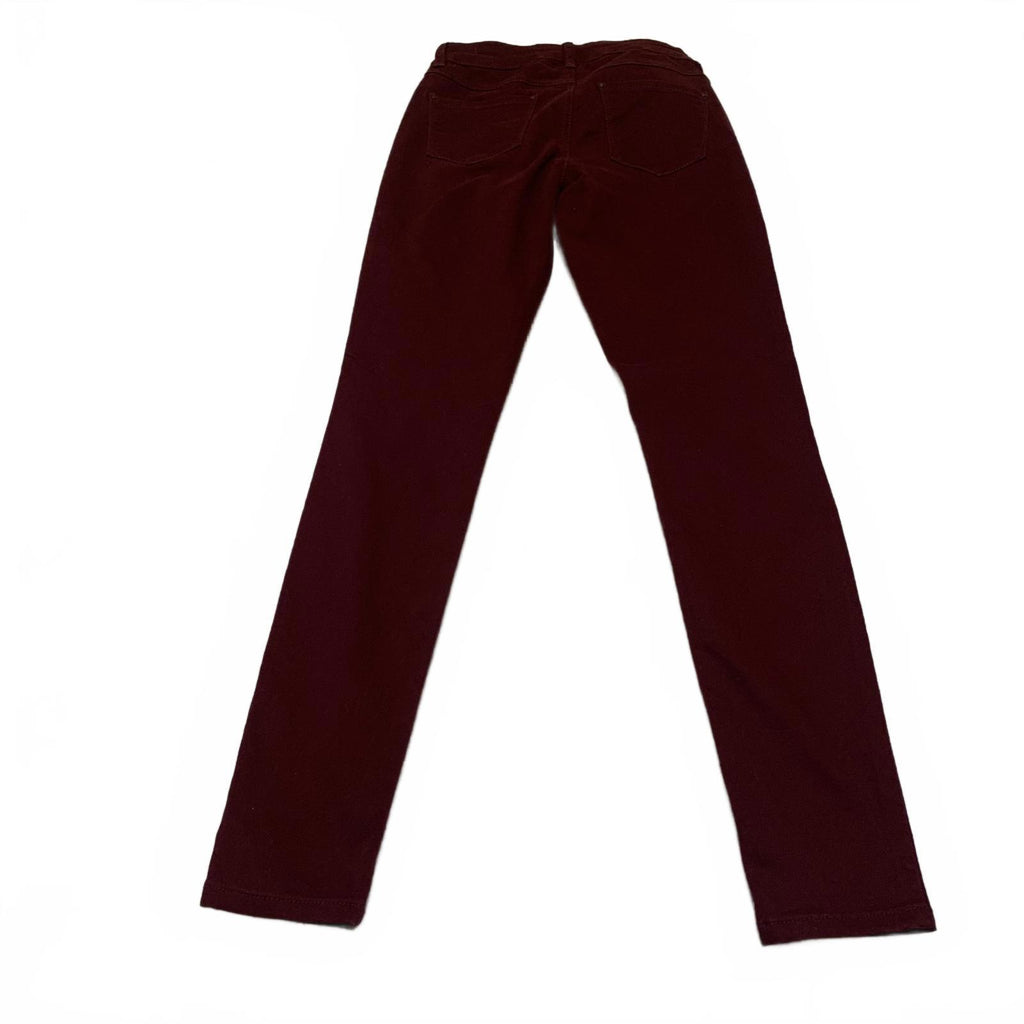 Vaqueros Blue Spice para mujer, talla 1, corte junior, elásticos, ajustados, burdeos, ancho 26 x 29,5 L