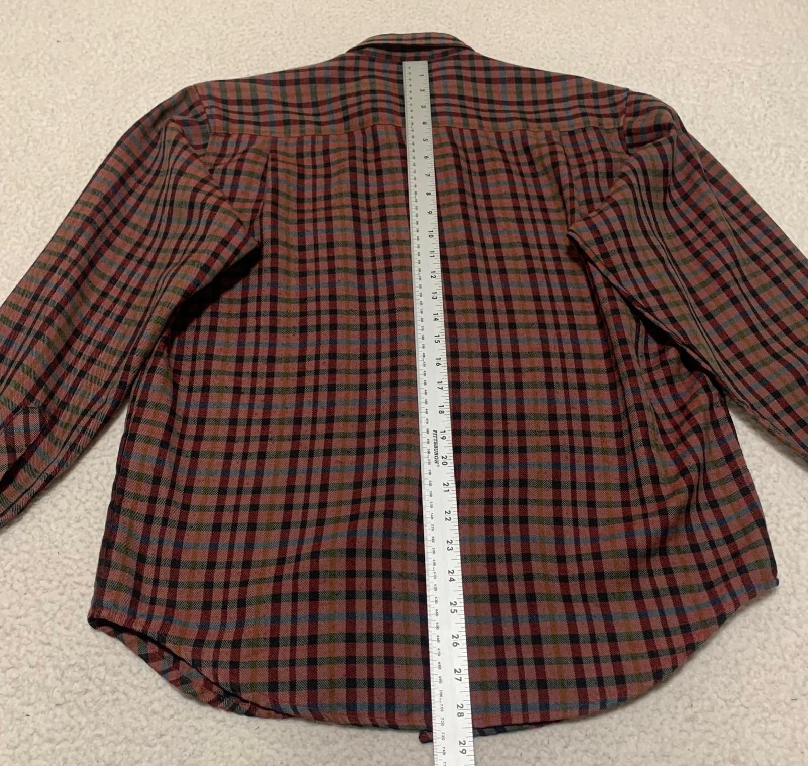 PAT Korea Rhino Men’s Size L Red Black Plaid Long Sleeve Button Up Shirt