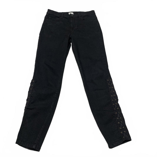 Sneak Peek Juniors Size 7 Black Wash Lace-Up Side Jeans 27.5 x 27
