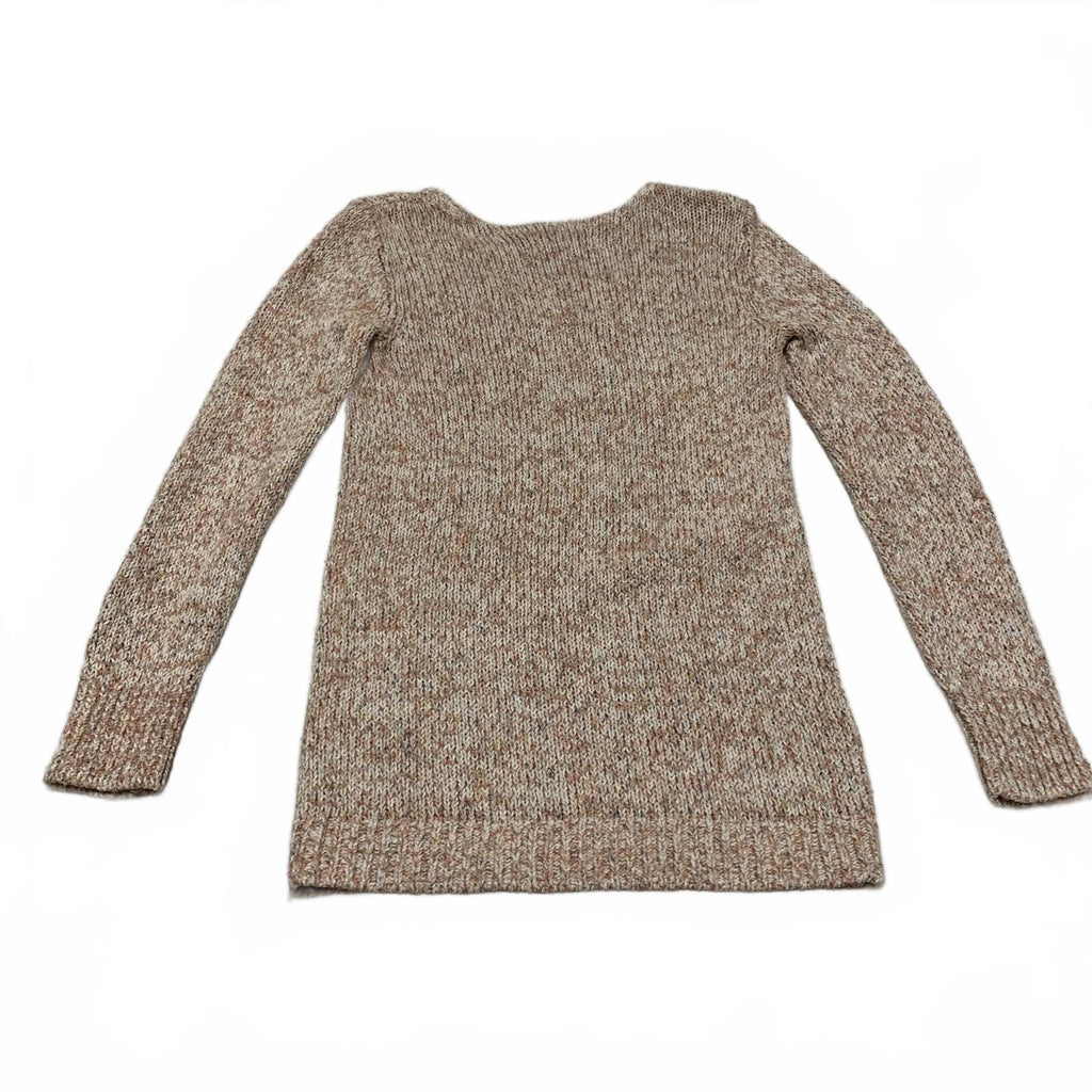 Suéter de punto beige melocotón LOFT para mujer, talla XS, acogedor, capa de otoño, mangas largas