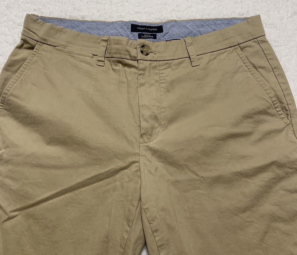 Pantalones chinos Tommy Hilfiger para hombre, corte ajustado, beige, 32 x 32