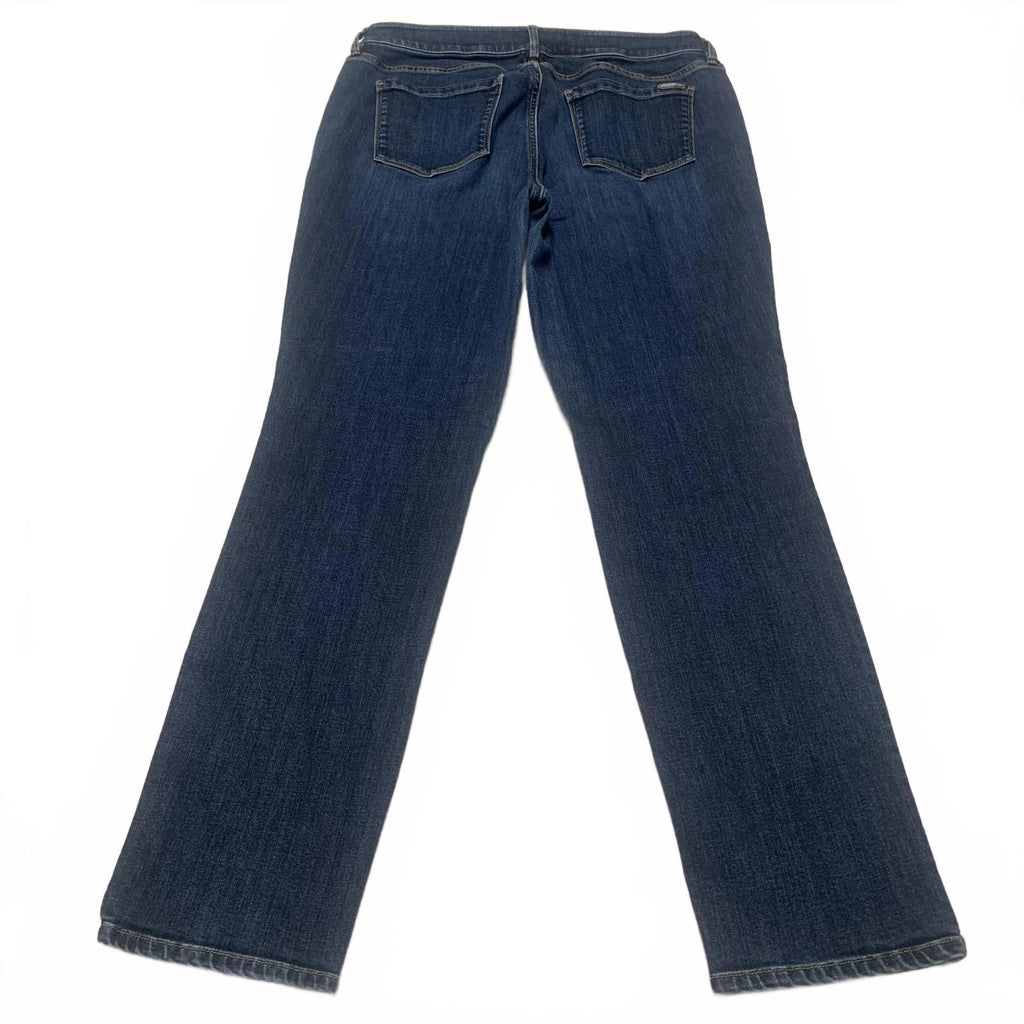 Vaqueros ajustados, rectos y curvilíneos de Eddie Bauer para mujer, talla 10, azul oscuro, lavado, ancho 31 x largo 29,5