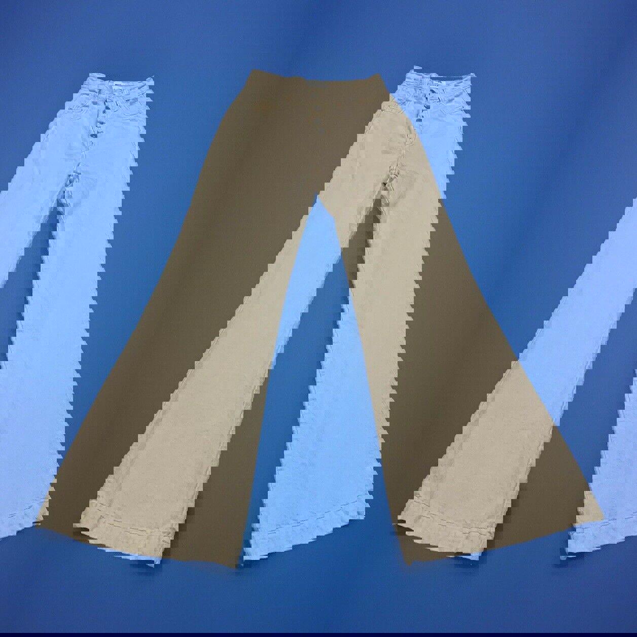 Rolla's Jeans - Vaqueros acampanados beige con botones y pierna abierta para mujer, talla 25