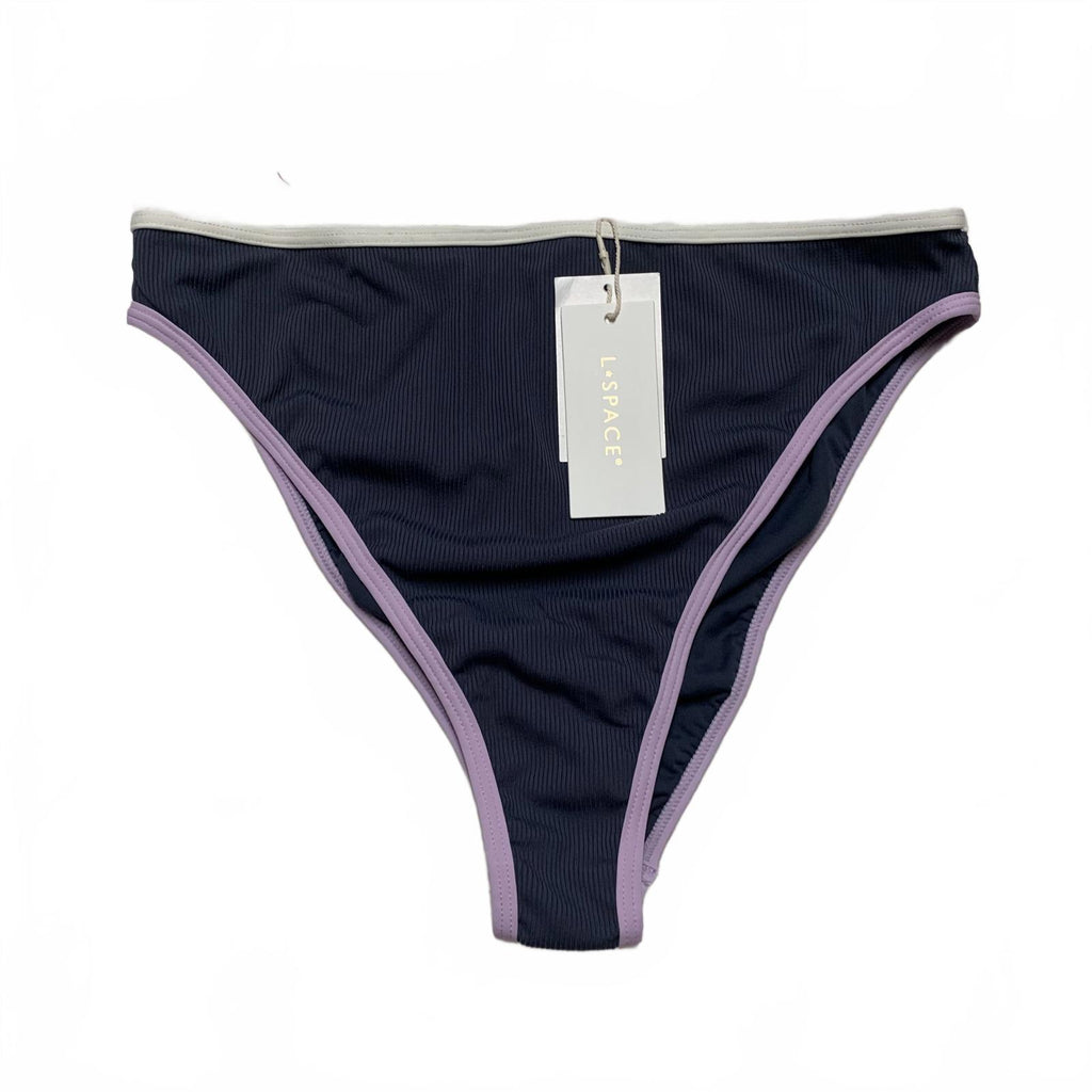 L*SPACE Braguita de bikini acanalada gris y lila talla XL para mujer